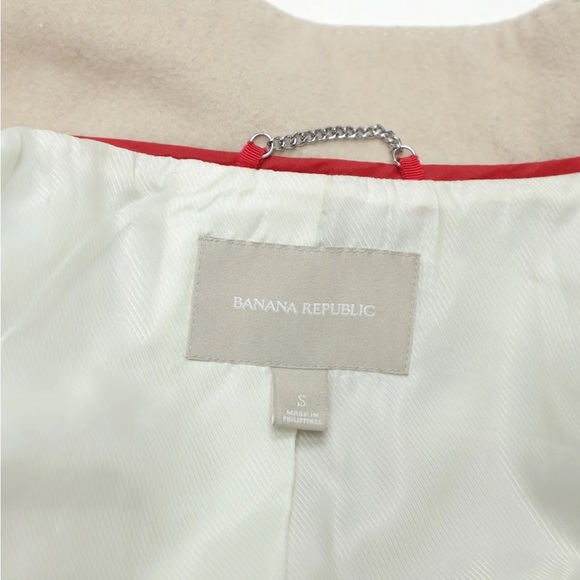 Banana Republic Womens Sz S Beige Wool Blend Coat Jacket Single Vent - Picture 5 of 9